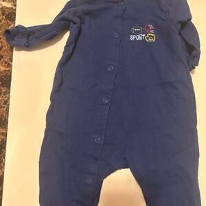 Gerber Dark blue snap up romper with sport embroidery - size  0-3 months